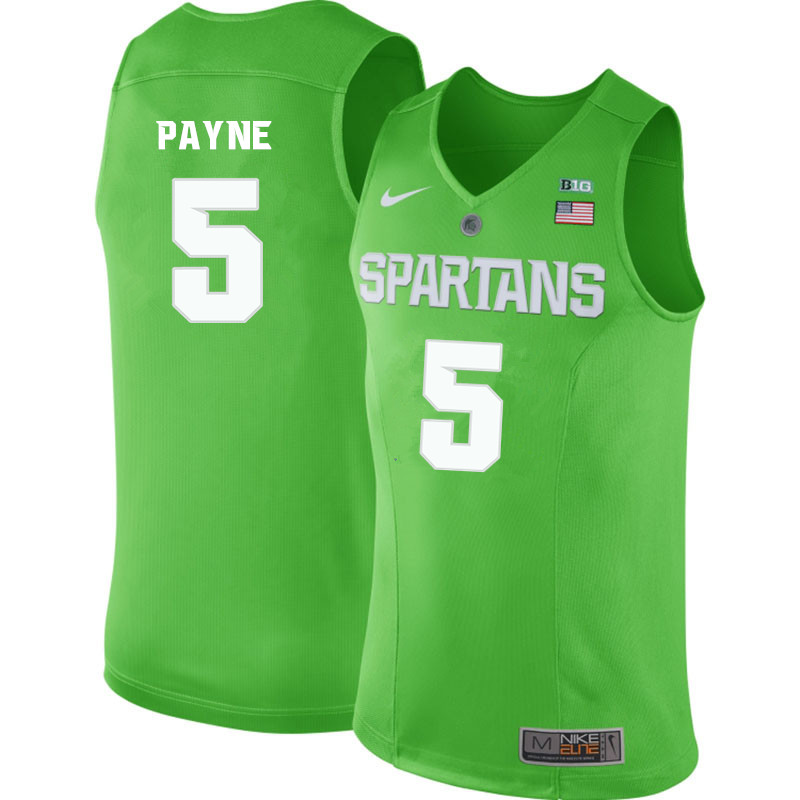 Men Michigan State Spartans #5 Adreian Payne NCAA Nike Authentic Green 2020 College Stitched Basketball Jersey ES41M72SM